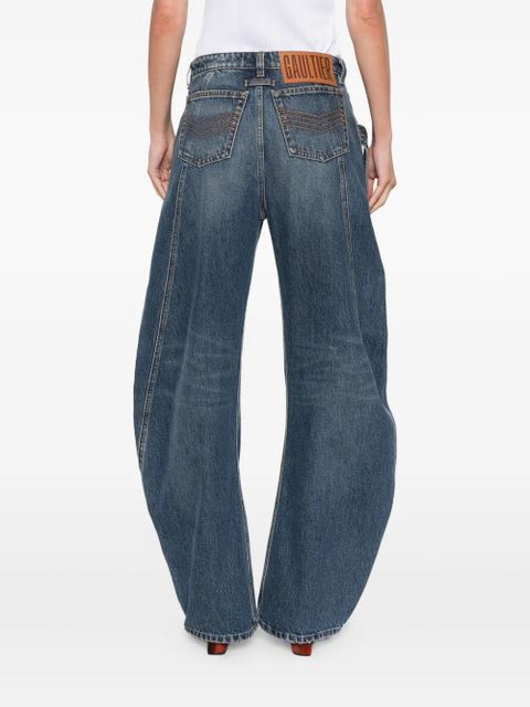 Jean Paul Gaultier panelled belted jeans - Blue
