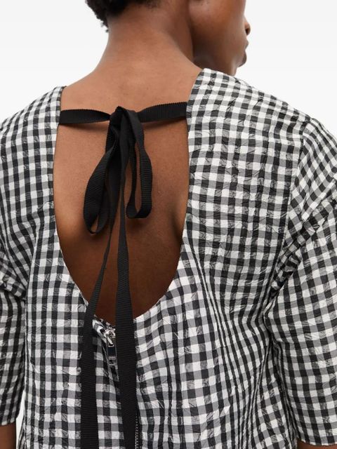 GANNI gingham-print dress - Black