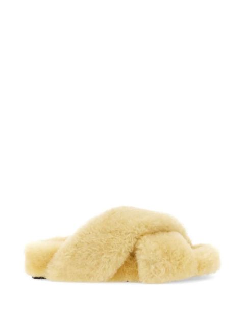 Jil Sander Shearling Crossover flat sandals - Neutrals - zdjęcie produktu nr 1