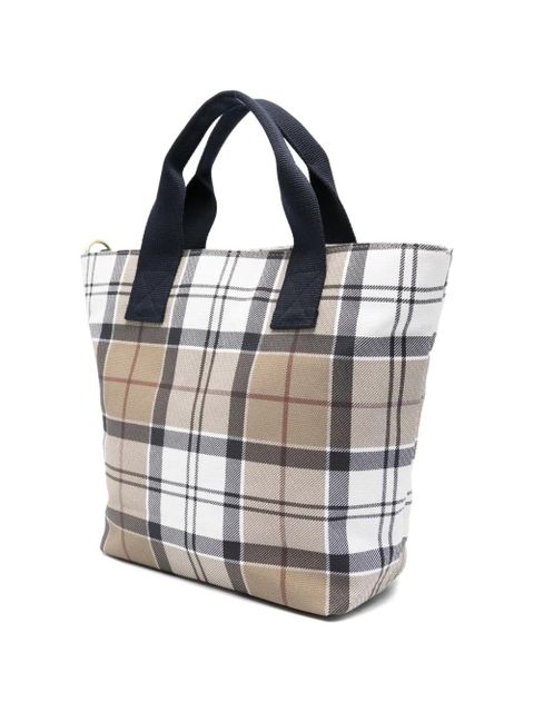 Barbour Maisy tartan tote bag - White