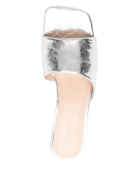 SANDRO 60mm leather sandals - Silver