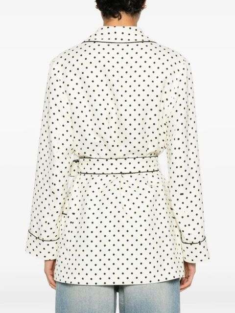 Valentino Garavani polka-dot belted blazer - White - zdjęcie produktu nr 2