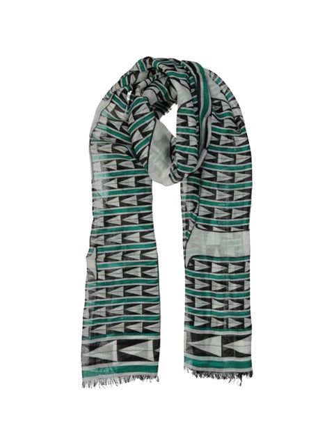 Lanvin geometric-print logo scarf - Green - zdjęcie produktu nr 2