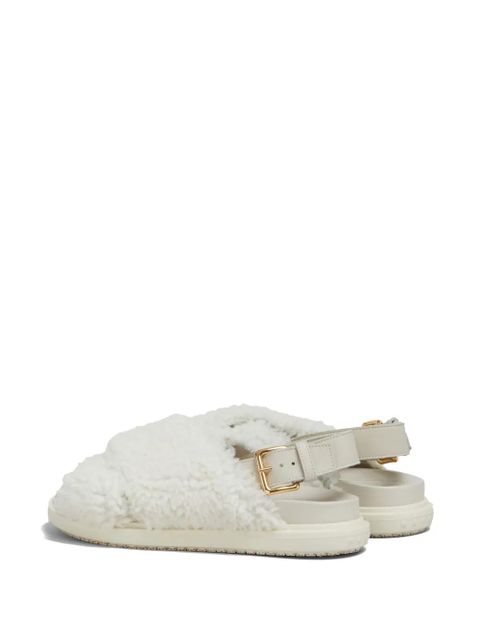 Marni Fussbett shearling sandals - White