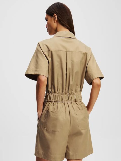 Karl Lagerfeld kombinezon kolor brązowy z kołnierzykiemm A2W13013