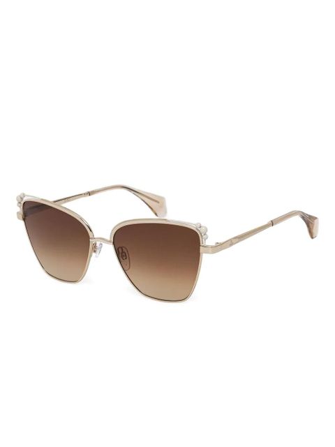 Vivienne Westwood pearl-embellished cat-eye sunglasses - Neutrals - zdjęcie produktu nr 2
