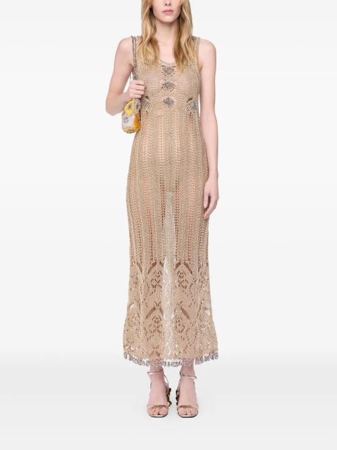 Rabanne crochet midi dress - Neutrals