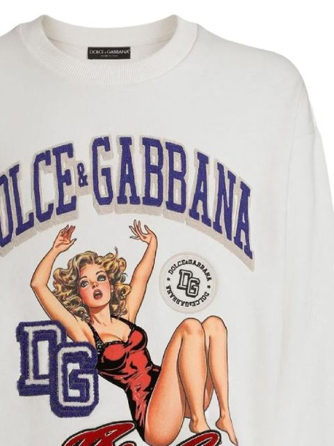 Dolce & Gabbana cotton graphic-print sweatshirt - White - zdjęcie produktu nr 2
