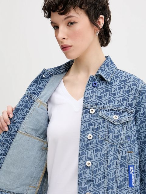 Karl Lagerfeld Jeans kurtka jeansowa kolor niebieski przejściowa A2W14035