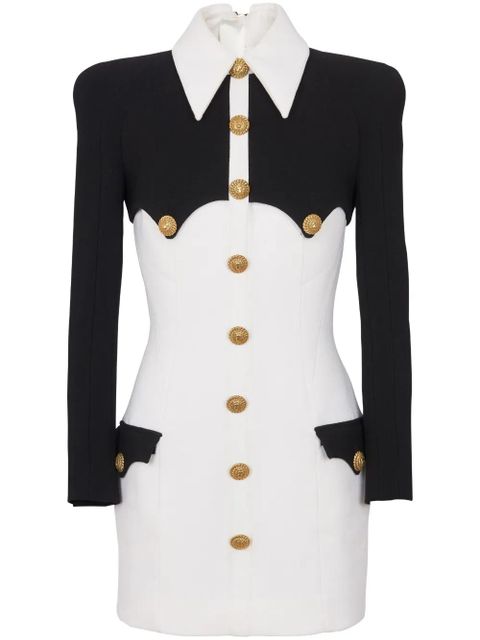 Balmain buttoned crepe minidress - White - zdjęcie produktu nr 1