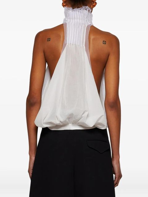Christopher Esber pintucked halterneck top - White