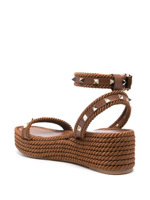 Valentino Garavani 45mm Rockstud espadrilles - Brown