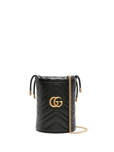 Gucci mini GG Marmont bucket bag - Black - zdjęcie produktu nr 1