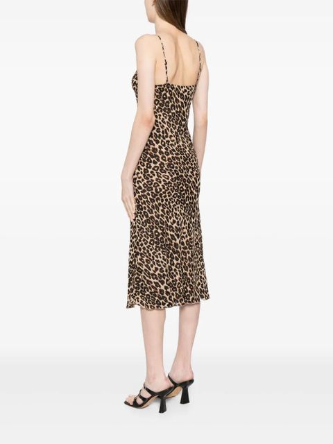 Reformation Emerick cheetah-print midi dress - Brown