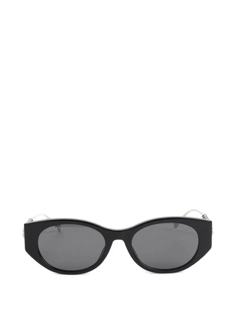 Gucci crystal-embellished oval-frame sunglasses - Black - zdjęcie produktu nr 1