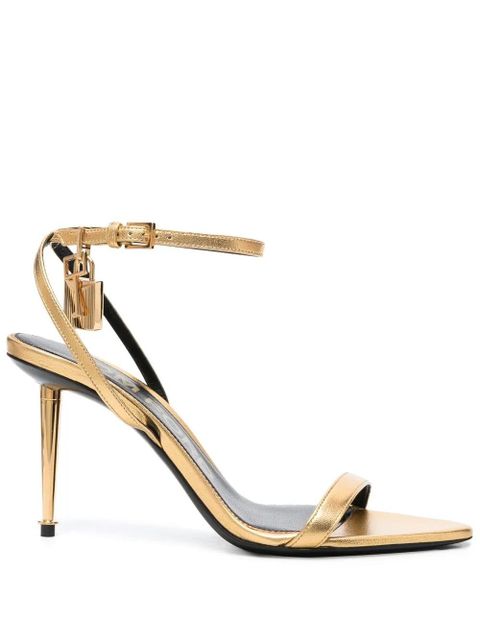 TOM FORD Padlock leather sandals - Gold - zdjęcie produktu nr 1