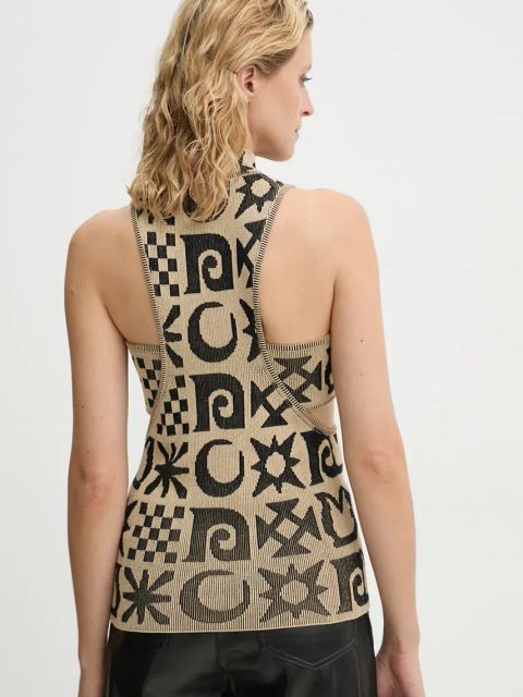 Nanushka bluzka MARAJ damska kolor beżowy wzorzysta NW24PFTP23699