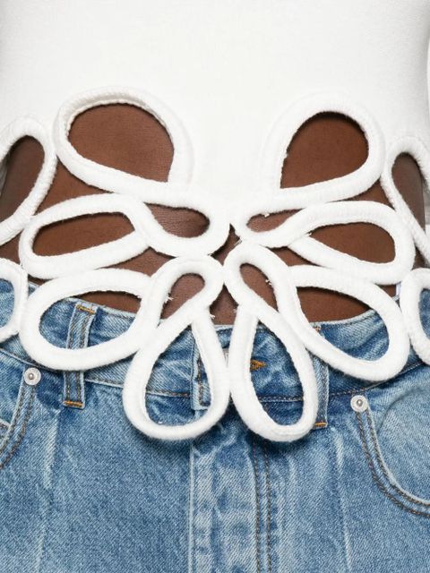 Cult Gaia floral-lace T-shirt - White