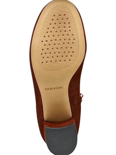 Geox botki zamszowe D VIRNILISA 65 damskie kolor brązowy na słupku D56YYE 000ZT C6014