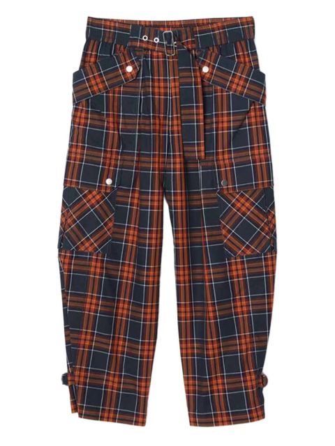 3.1 Phillip Lim plaid-pattern cropped trousers - Red - zdjęcie produktu nr 2