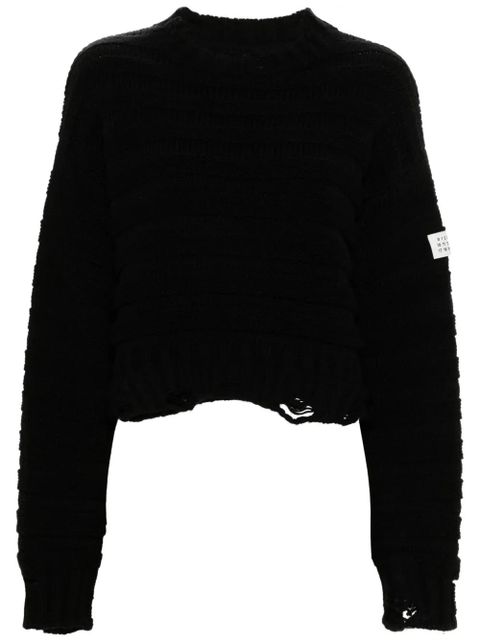 MM6 Maison Margiela distressed chunky-knit jumper - Black - zdjęcie produktu nr 1