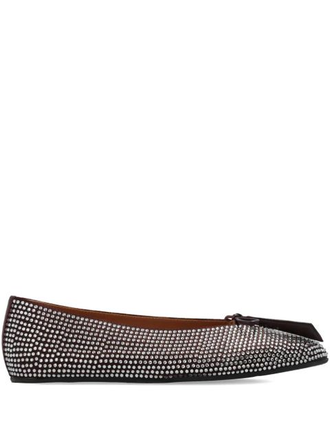 The Attico bead-embellished bow ballet flats - Brown - zdjęcie produktu nr 1