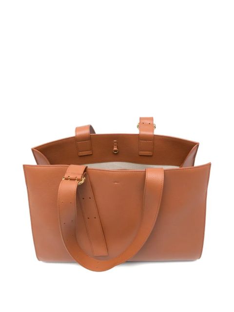 Jil Sander buckle-strap tote bag - Brown
