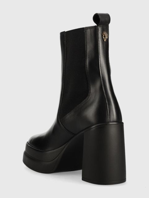 Kurt Geiger London sztyblety Stomp Heeled Chelsea damskie kolor czarny na słupku 9319000109