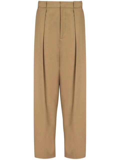 Balmain pleated cotton trousers - Neutrals - zdjęcie produktu nr 1