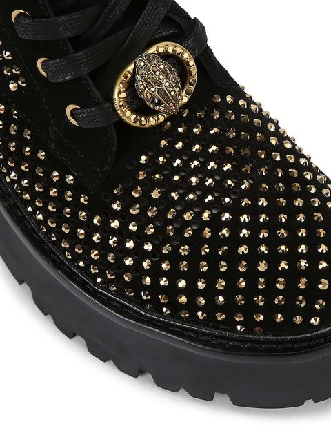 Kurt Geiger London workery zamszowe Chelsea Perf Boot damskie kolor czarny na płaskim obcasie 4731409209