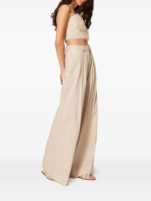 TWINSET pleated palazzo trousers - Neutrals