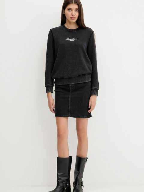 Guess Jeans bluza bawełniana damska kolor czarny z aplikacją W5YQ28 KCPR1 - zdjęcie produktu nr 2