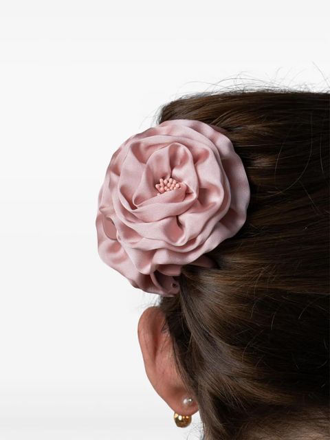 Jennifer Behr Rose floral-appliquéd jaw clip - Pink