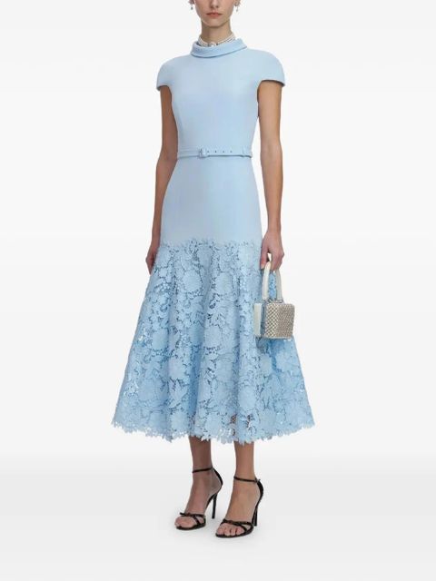 Self-Portrait lace belt midi dress - Blue - zdjęcie produktu nr 2