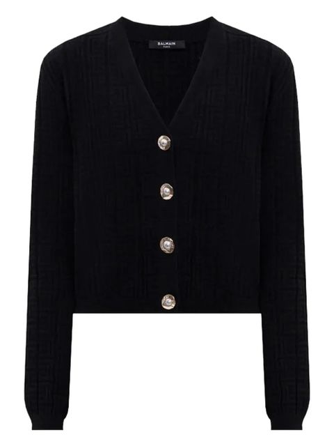 Balmain V-neck buttoned cardigan - Black - zdjęcie produktu nr 1