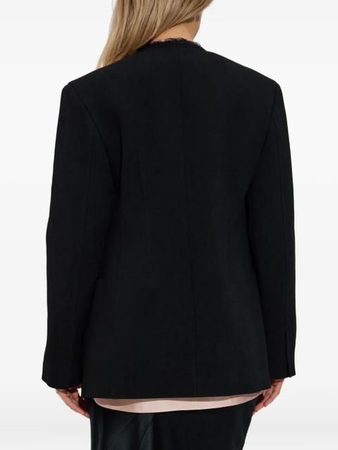Jil Sander fringed lapel jacket - Black