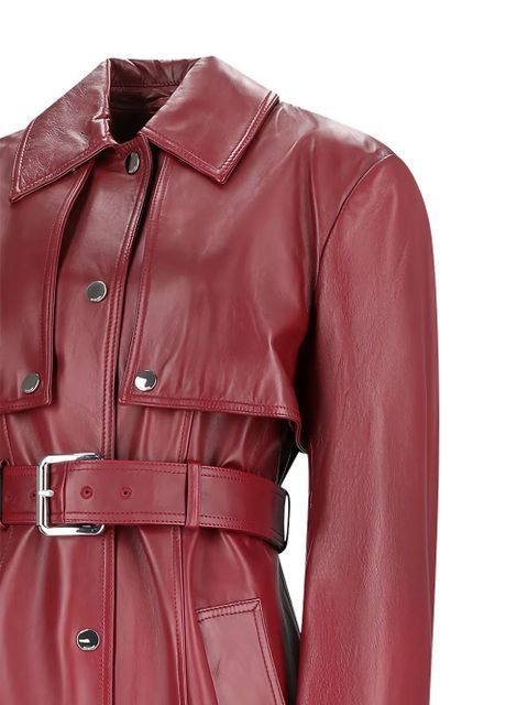 Max Mara leather two-piece trench coat - Red
