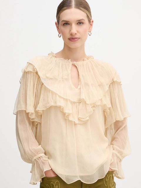 Hoss Intropia bluzka damska kolor beżowy gładka 6282680 - zdjęcie produktu nr 2