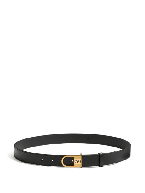 Valentino Garavani V-logo calfskin belt - Black - zdjęcie produktu nr 1