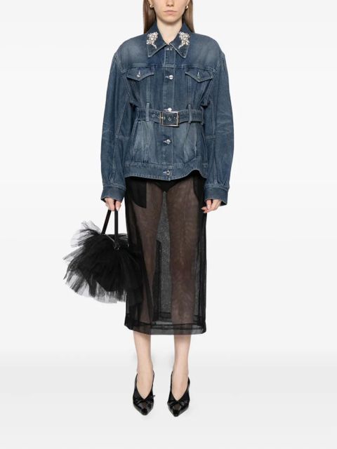 Simone Rocha embellished sculpted denim jacket - Blue - zdjęcie produktu nr 2