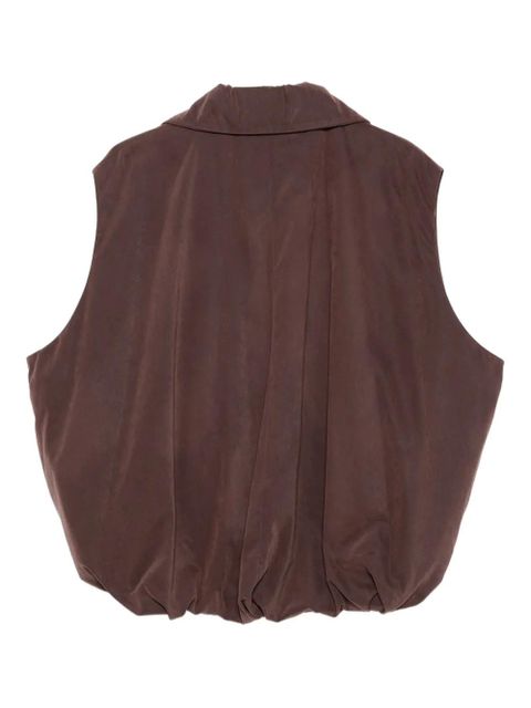 Alysi elasticated-waist sleeveless gilet - Brown - zdjęcie produktu nr 2