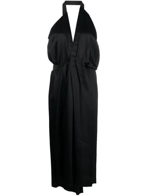 MM6 Maison Margiela satin halterneck midi dress - Black - zdjęcie produktu nr 1