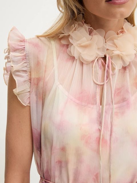 Answear.LAB sukienka kolor beżowy maxi prosta