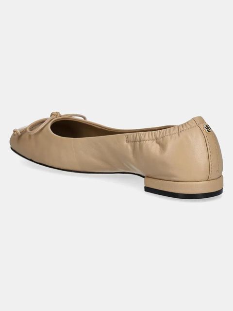 BOSS baleriny skórzane Luara kolor beżowy 50536353