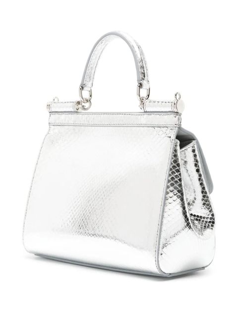 Dolce & Gabbana medium Sicily metallic tote bag - Silver