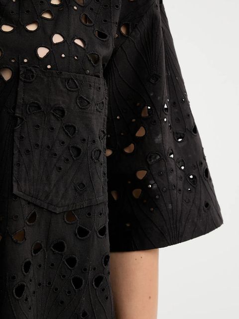 Gestuz koszula bawełniana damska kolor czarny relaxed z kołnierzykiem klasycznym 10910509