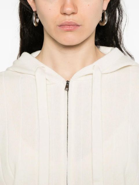 Max Mara hooded cashmere cardigan - Neutrals