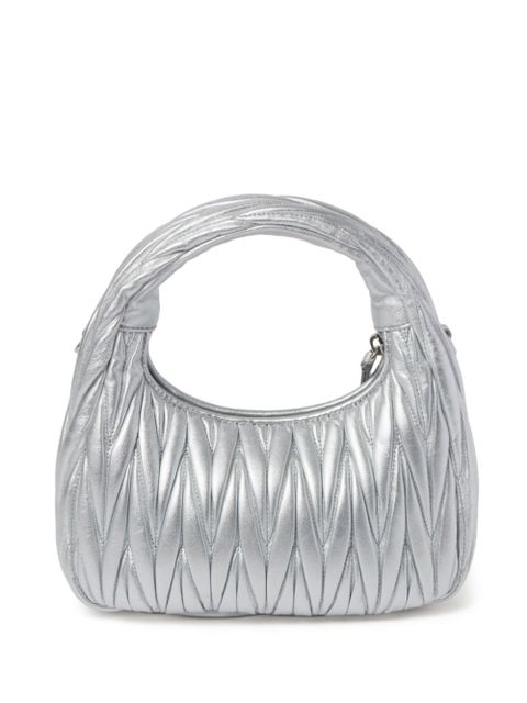 Miu Miu Wander matelassé tote bag - Silver - zdjęcie produktu nr 2