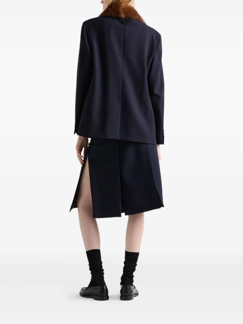 Prada single-breasted rush stitch jacket - Blue