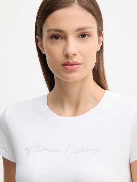 Armani Exchange t-shirt bawełniany damski kolor biały XW001457 AF10356